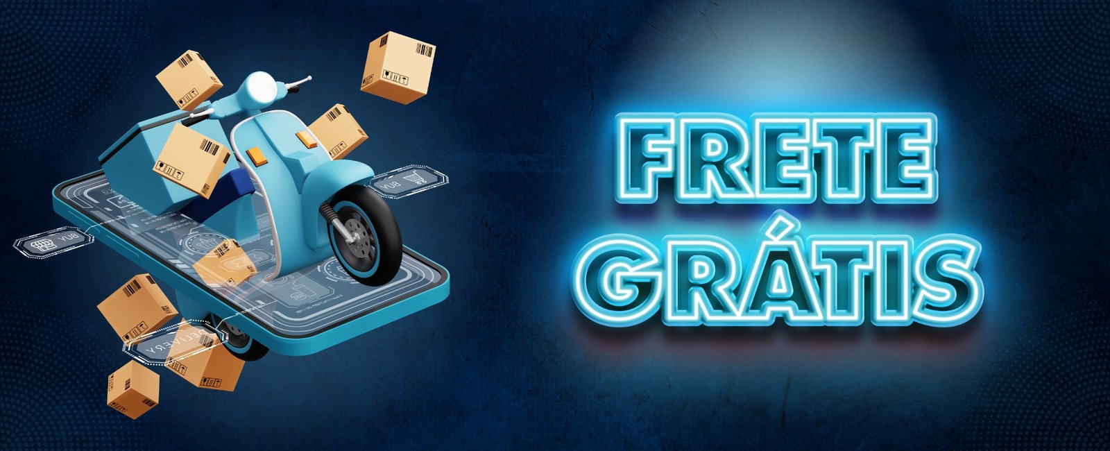 Banner para site de frete grátis chamativo azul e preto